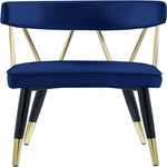 Rheingold Velvet Upholstered Dining Chair in Navy