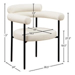 Blake Vegan Leather Upholstered Dining Chair in Cream