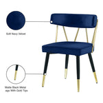 Rheingold Velvet Upholstered Dining Chair in Navy