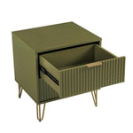 Dumbo 20" Fluted Nightstand (2-Drawer) in Olive Green
