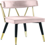 Rheingold Velvet Upholstered Dining Chair in Pink