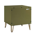 Dumbo 20" Fluted Nightstand (2-Drawer) in Olive Green
