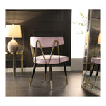 Rheingold Velvet Upholstered Dining Chair in Pink