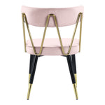 Rheingold Velvet Upholstered Dining Chair in Pink