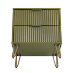 Dumbo 20" Fluted Nightstand (2-Drawer) in Olive Green
