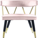 Rheingold Velvet Upholstered Dining Chair in Pink