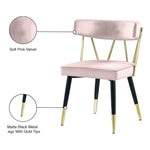 Rheingold Velvet Upholstered Dining Chair in Pink