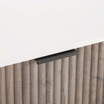 Dumbo 20" Fluted Nightstand (2-Drawer) in Rustic Gray and White