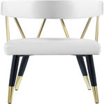 Rheingold Velvet Upholstered Dining Chair in White