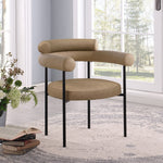 Blake Vegan Leather Upholstered Dining Chair in Tan