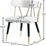 Rheingold Velvet Upholstered Dining Chair in White