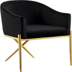 Xavier Velvet Upholstered Dining Chair (763-C) in Black