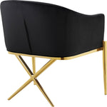 Xavier Velvet Upholstered Dining Chair (763-C) in Black
