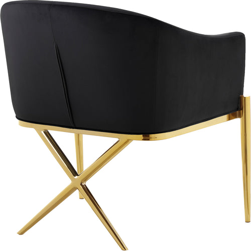 Xavier Velvet Upholstered Dining Chair (763-C) in Black
