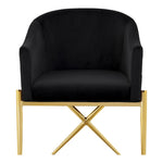 Xavier Velvet Upholstered Dining Chair (763-C) in Black