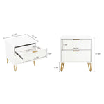 Dumbo 20" Fluted Nightstand (2-Drawer) in White