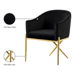 Xavier Velvet Upholstered Dining Chair (763-C) in Black