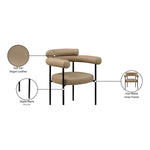 Blake Vegan Leather Upholstered Dining Chair in Tan