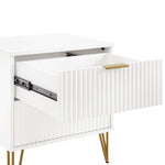 Dumbo 20" Fluted Nightstand (2-Drawer) in White