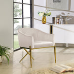 Xavier Velvet Upholstered Dining Chair (763-C) in Cream