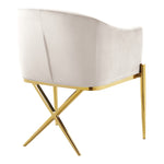 Xavier Velvet Upholstered Dining Chair (763-C) in Cream