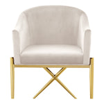 Xavier Velvet Upholstered Dining Chair (763-C) in Cream