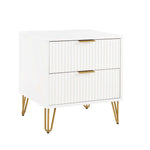Dumbo 20" Fluted Nightstand (2-Drawer) in White