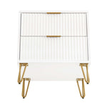 Dumbo 20" Fluted Nightstand (2-Drawer) in White