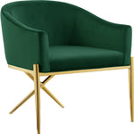 Xavier Velvet Upholstered Dining Chair (763-C) in Green