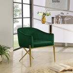 Xavier Velvet Upholstered Dining Chair (763-C) in Green