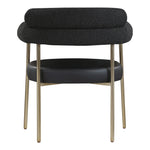Blake Boucle Fabric And Vegan Leather Upholstered Dining Chair in Black