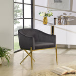 Xavier Velvet Upholstered Dining Chair (763-C) in Grey