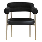 Blake Boucle Fabric And Vegan Leather Upholstered Dining Chair in Black