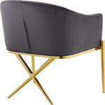 Xavier Velvet Upholstered Dining Chair (763-C) in Grey