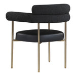 Blake Boucle Fabric And Vegan Leather Upholstered Dining Chair in Black