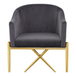 Xavier Velvet Upholstered Dining Chair (763-C) in Grey