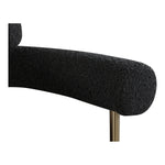 Blake Boucle Fabric And Vegan Leather Upholstered Dining Chair in Black