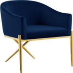 Xavier Velvet Upholstered Dining Chair (763-C) in Navy