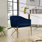Xavier Velvet Upholstered Dining Chair (763-C) in Navy