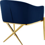 Xavier Velvet Upholstered Dining Chair (763-C) in Navy
