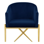 Xavier Velvet Upholstered Dining Chair (763-C) in Navy