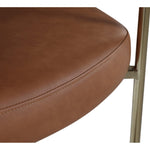 Blake Boucle Fabric And Vegan Leather Upholstered Dining Chair in Cognac