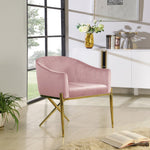 Xavier Velvet Upholstered Dining Chair (763-C) in Pink