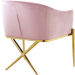 Xavier Velvet Upholstered Dining Chair (763-C) in Pink