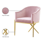 Xavier Velvet Upholstered Dining Chair (763-C) in Pink