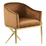 Xavier Velvet Upholstered Dining Chair (763-C) in Saddle
