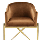 Xavier Velvet Upholstered Dining Chair (763-C) in Saddle