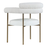 Blake Boucle Fabric And Vegan Leather Upholstered Dining Chair in Cream