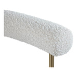 Blake Boucle Fabric And Vegan Leather Upholstered Dining Chair in Cream