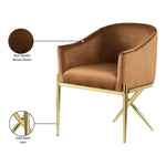 Xavier Velvet Upholstered Dining Chair (763-C) in Saddle